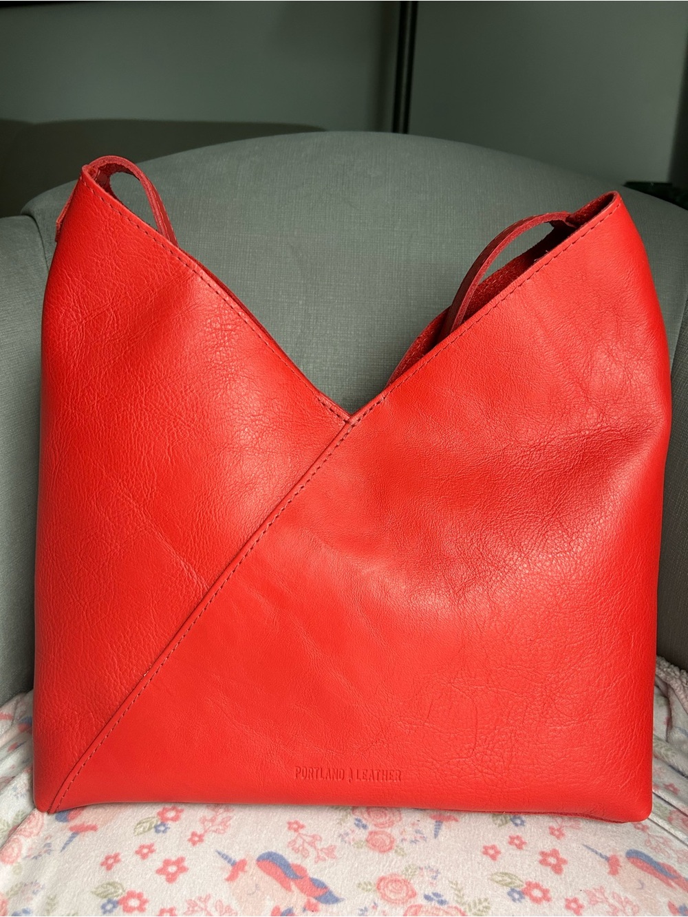 Portland Leather OS Naomi in Poppy Red